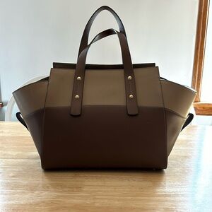Brown and Tan Leather Bag